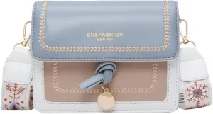 Fashion Flap Shoulder Bag, Women's Buckle Decor Crossbody Purse With Wide Strap