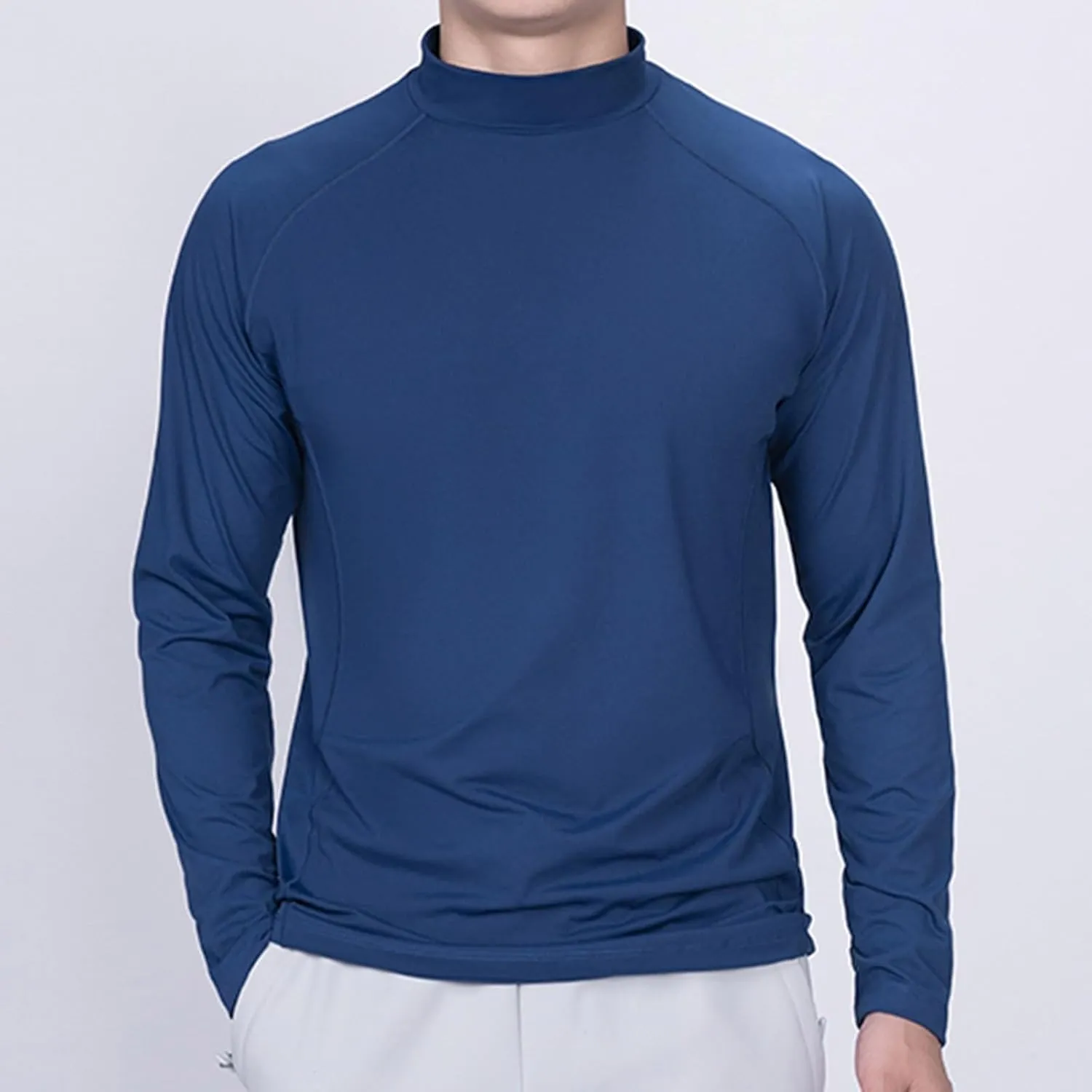 Fashion Shirt for Men Casual Solid Color Long Sleeves Sweatshirt Tops Crew Neck Breathable Comfy Fitness T Shirts