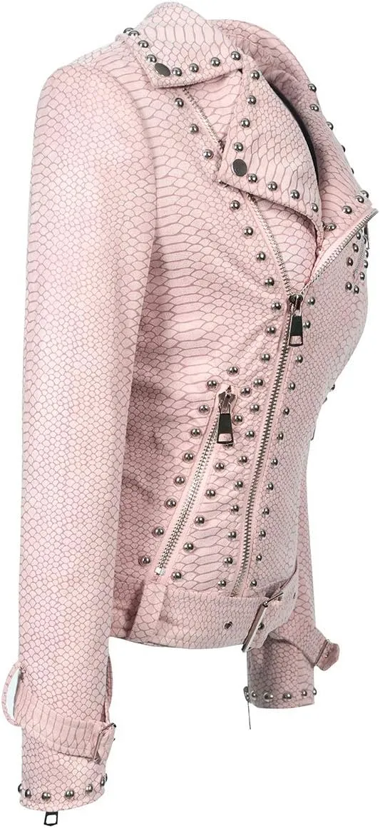 Fashion SX Womens Gothic Faux Suede Leather Jacket Long Sleeve Zipper Short Moto Biker Coat