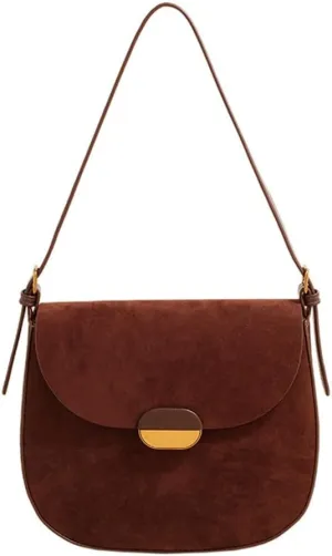 Fashionable Faux Suedes Leather Shoulder Bag for Women Small Trendy Crossbody Satchel Velvets Texture Handbag Purse