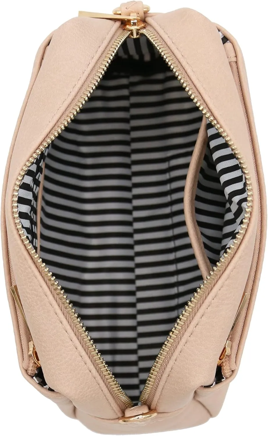 FashionPuzzle Triple Zip Small Crossbody Bag