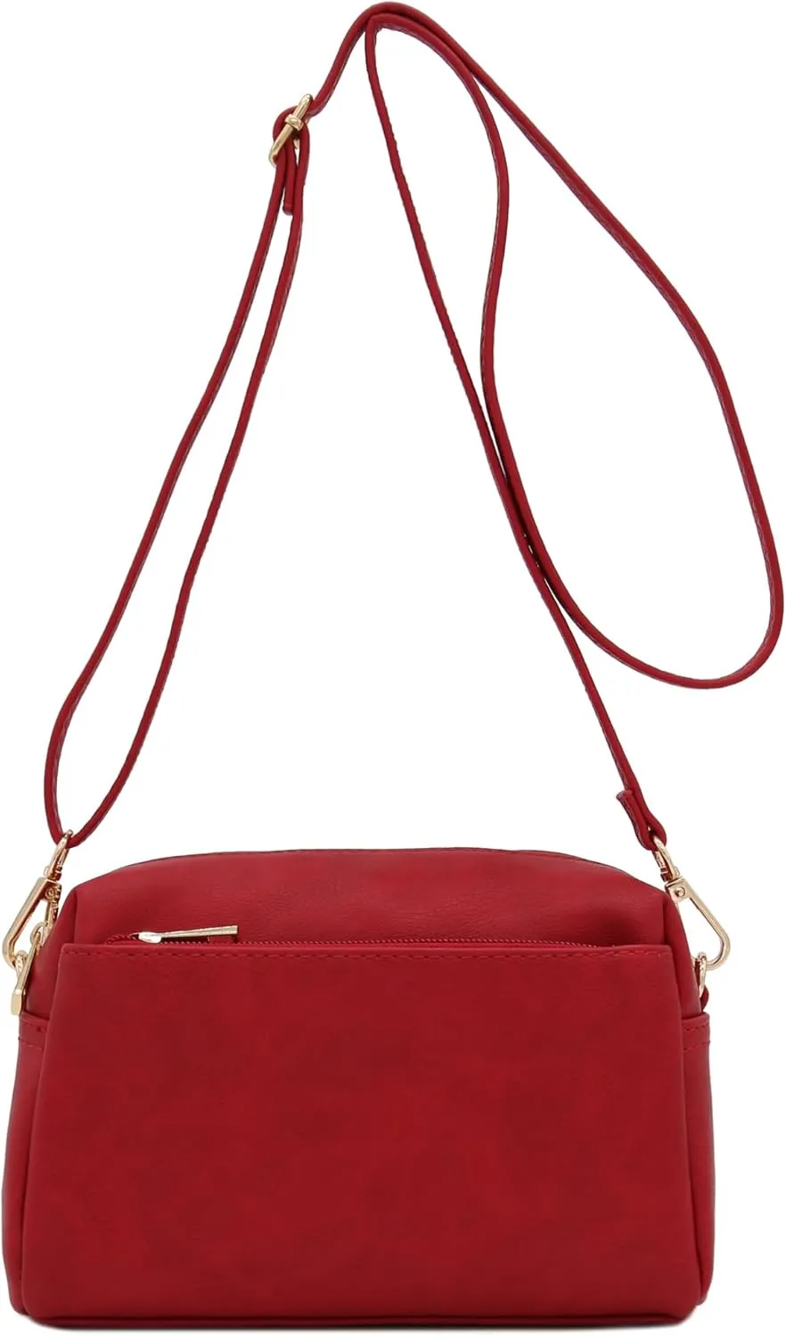 FashionPuzzle Triple Zip Small Crossbody Bag