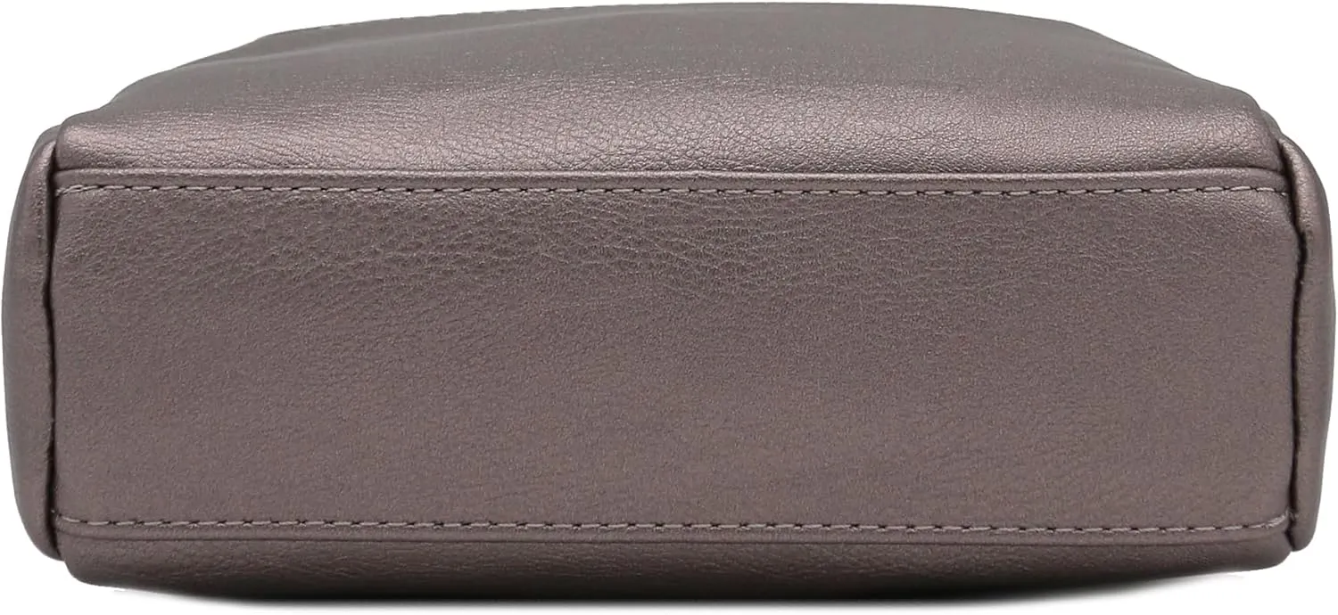 FashionPuzzle Triple Zip Small Crossbody Bag