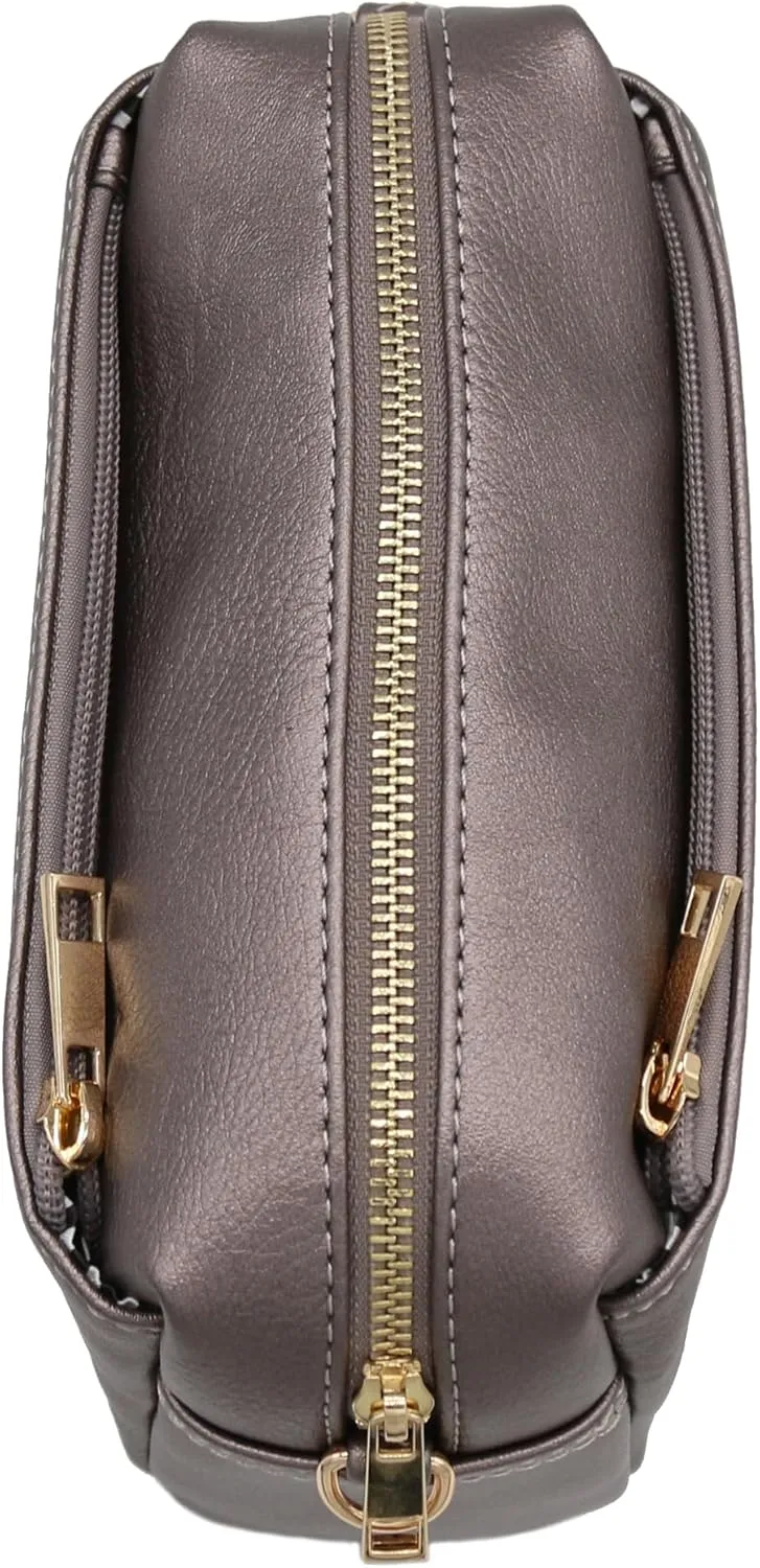 FashionPuzzle Triple Zip Small Crossbody Bag