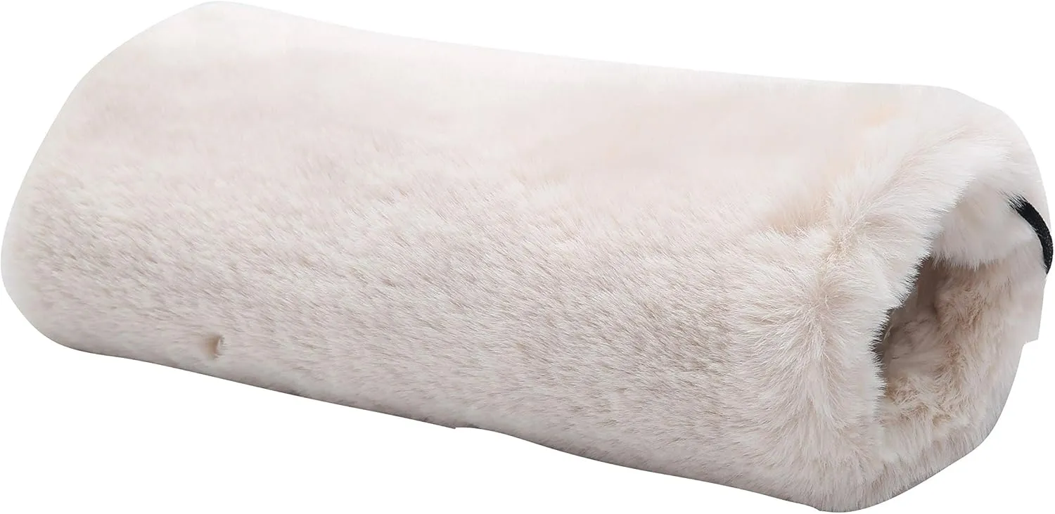 Faux Fur Hand Muffs for Women Winter Warm Arm and Hand Warmer with PU Leather Strap Include Pockets
