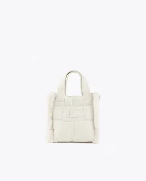 Faux leather and faux fur crossbody bag