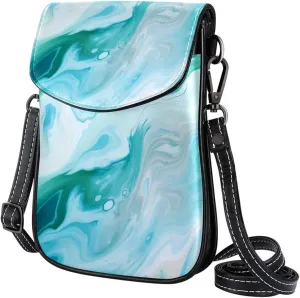 Faux Leather Crossbody Bag for Women, Messenger Bag, Shoulder Bag, abstract print marble texture