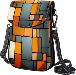 Faux Leather Crossbody Bag for Women, Messenger Bag, Shoulder Bag, brick background