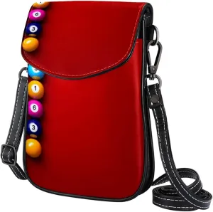 Faux Leather Crossbody Bag for Women, Messenger Bag, Shoulder Bag, Game Billiard