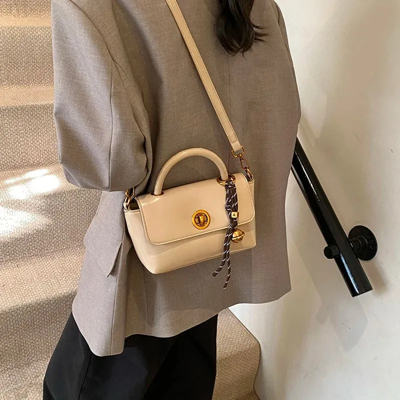 Faux Leather Flap Short Handle Crossbody Bags