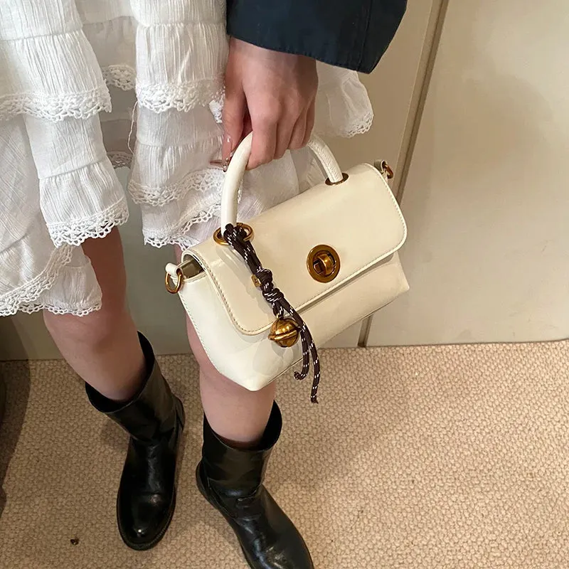 Faux Leather Flap Short Handle Crossbody Bags