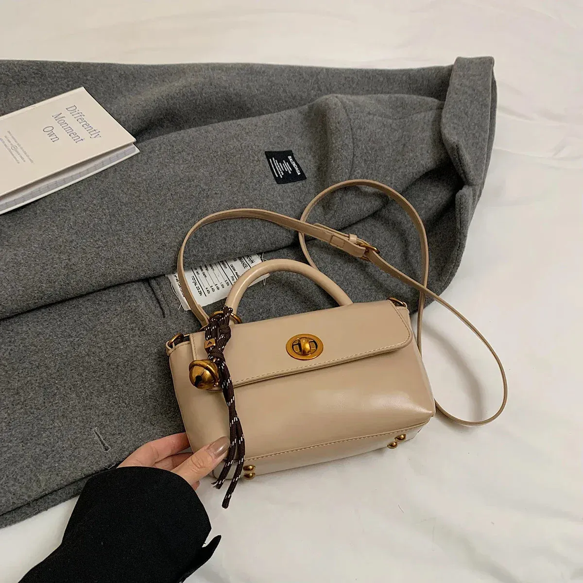 Faux Leather Flap Short Handle Crossbody Bags