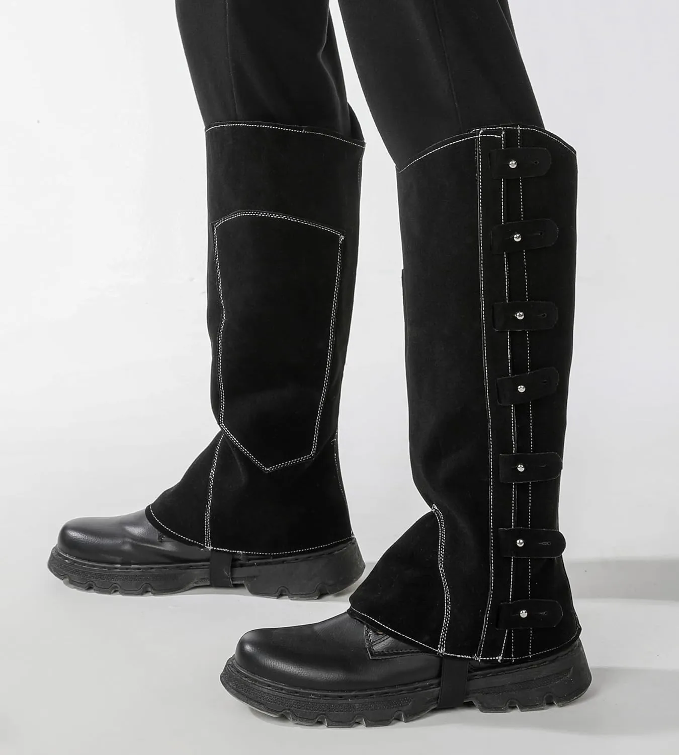 Faux Leather Pirate Boot Cover Renaissance Mens Womens Boot Covers Medieval Leg Covers for Cosplay Costume