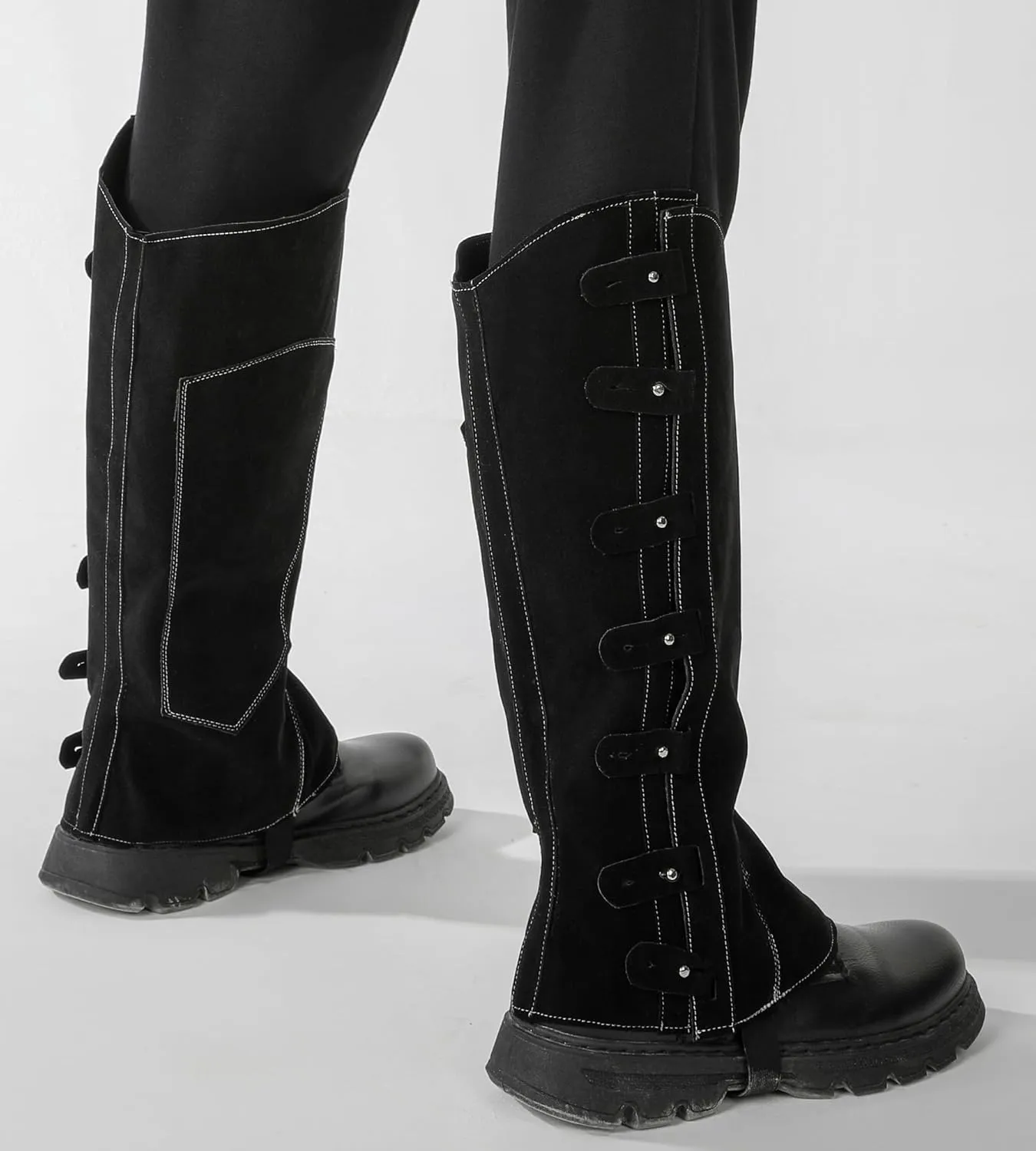 Faux Leather Pirate Boot Cover Renaissance Mens Womens Boot Covers Medieval Leg Covers for Cosplay Costume