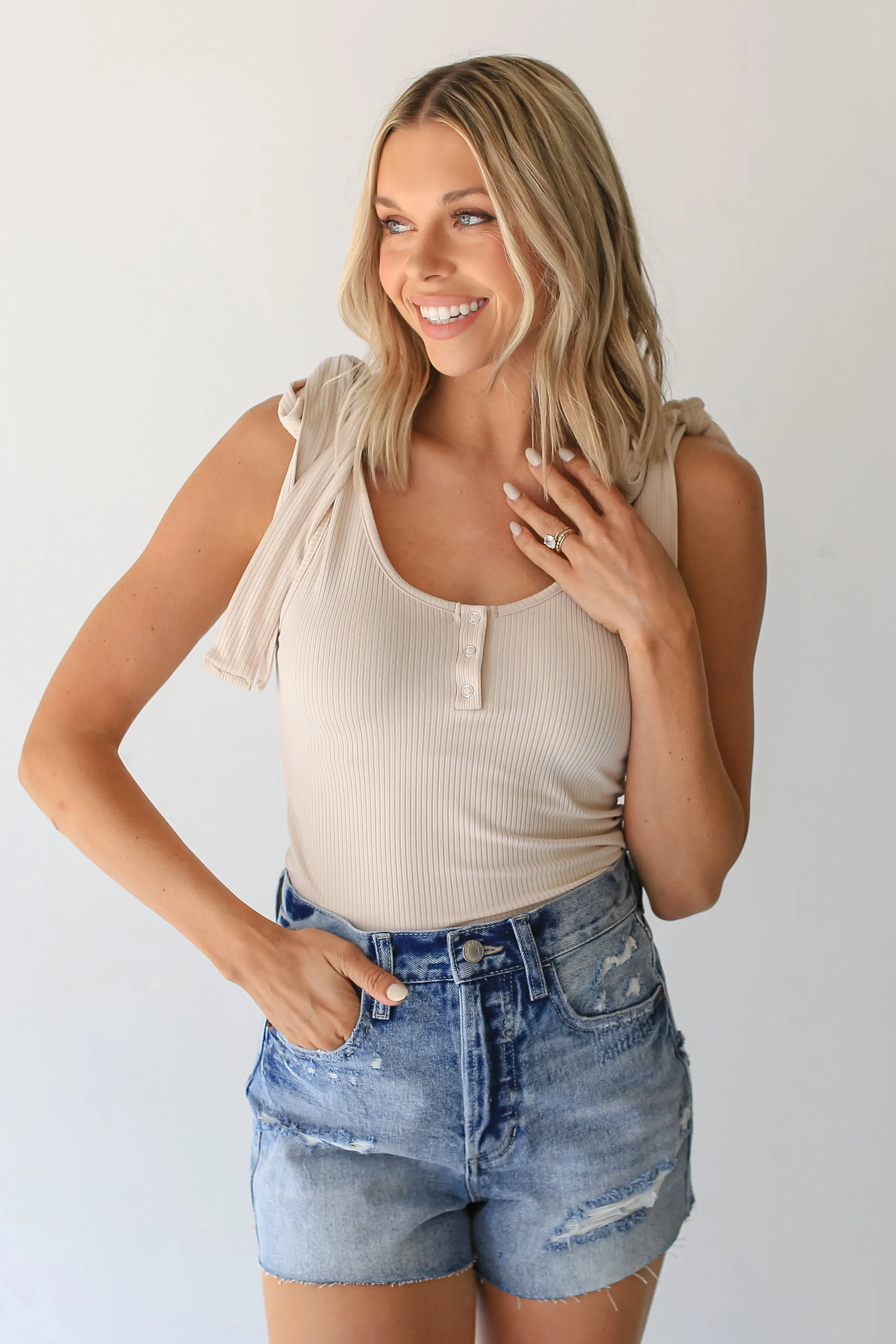 FINAL SALE - Bringing The Vibes Distressed Denim Shorts
