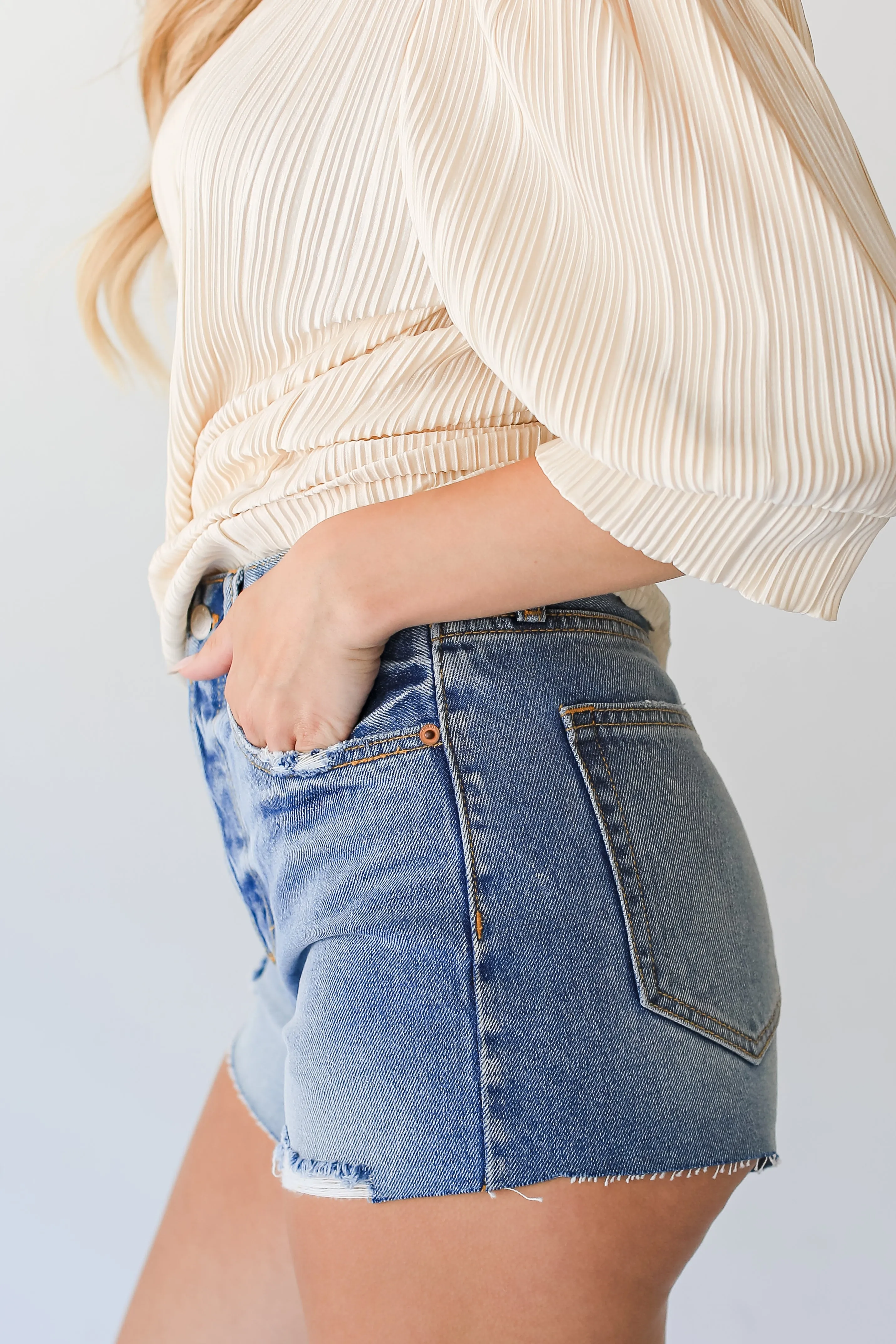 FINAL SALE - Just My Luck Distressed Denim Shorts