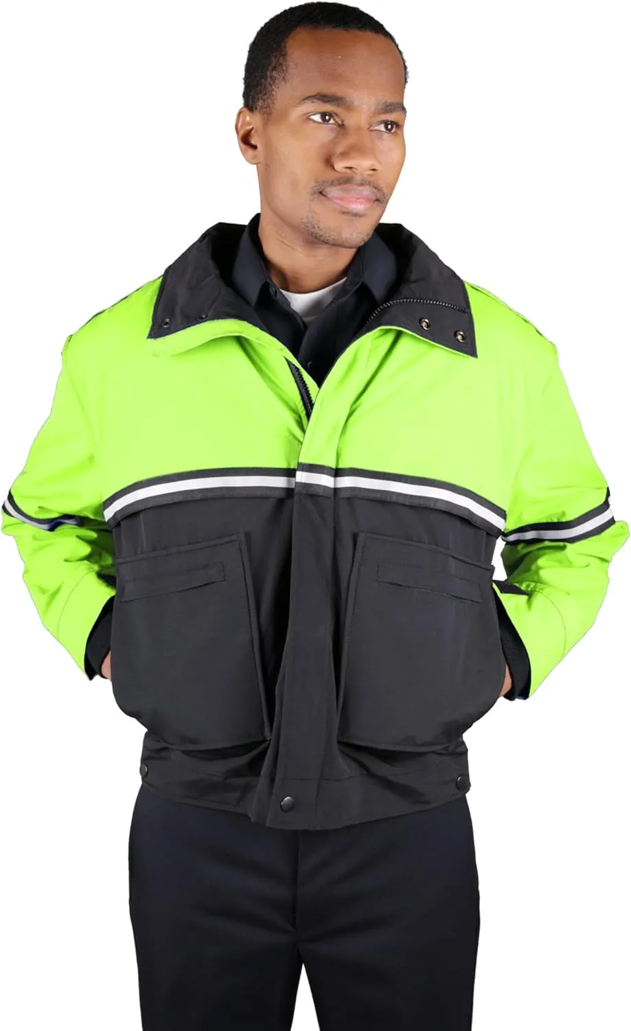 First Class Men's Two-Tone Waterproof Bike Patrol Jacket - Removable Liner, Work Utility & Safety Outerwear