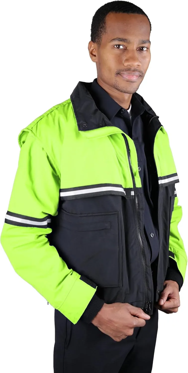 First Class Men's Two-Tone Waterproof Bike Patrol Jacket - Removable Liner, Work Utility & Safety Outerwear