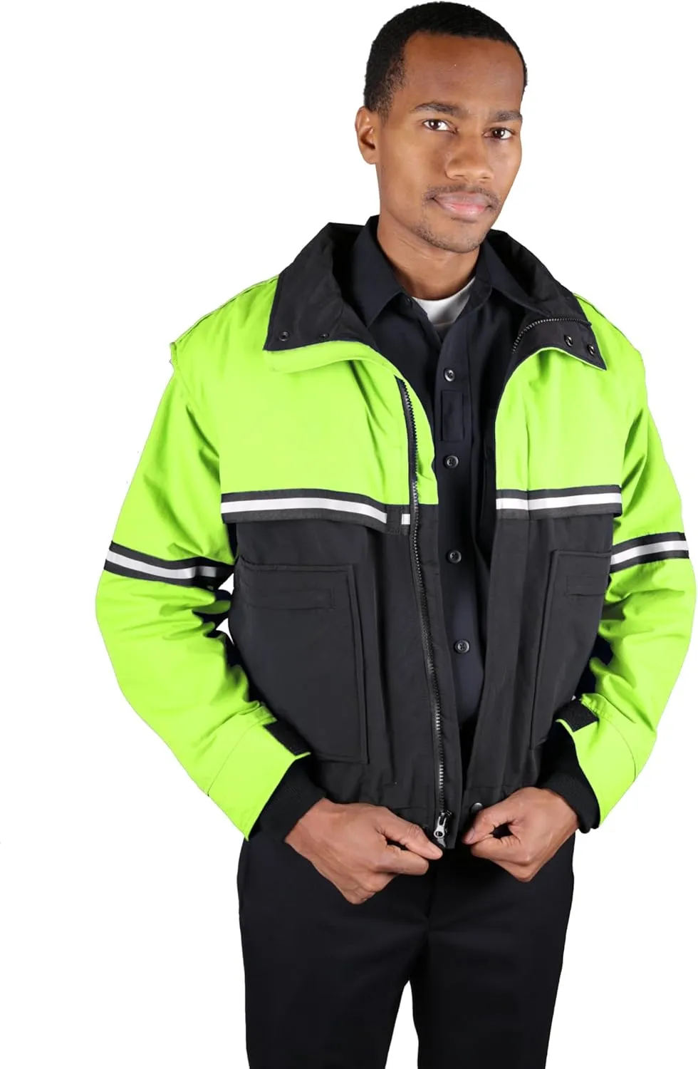 First Class Men's Two-Tone Waterproof Bike Patrol Jacket - Removable Liner, Work Utility & Safety Outerwear