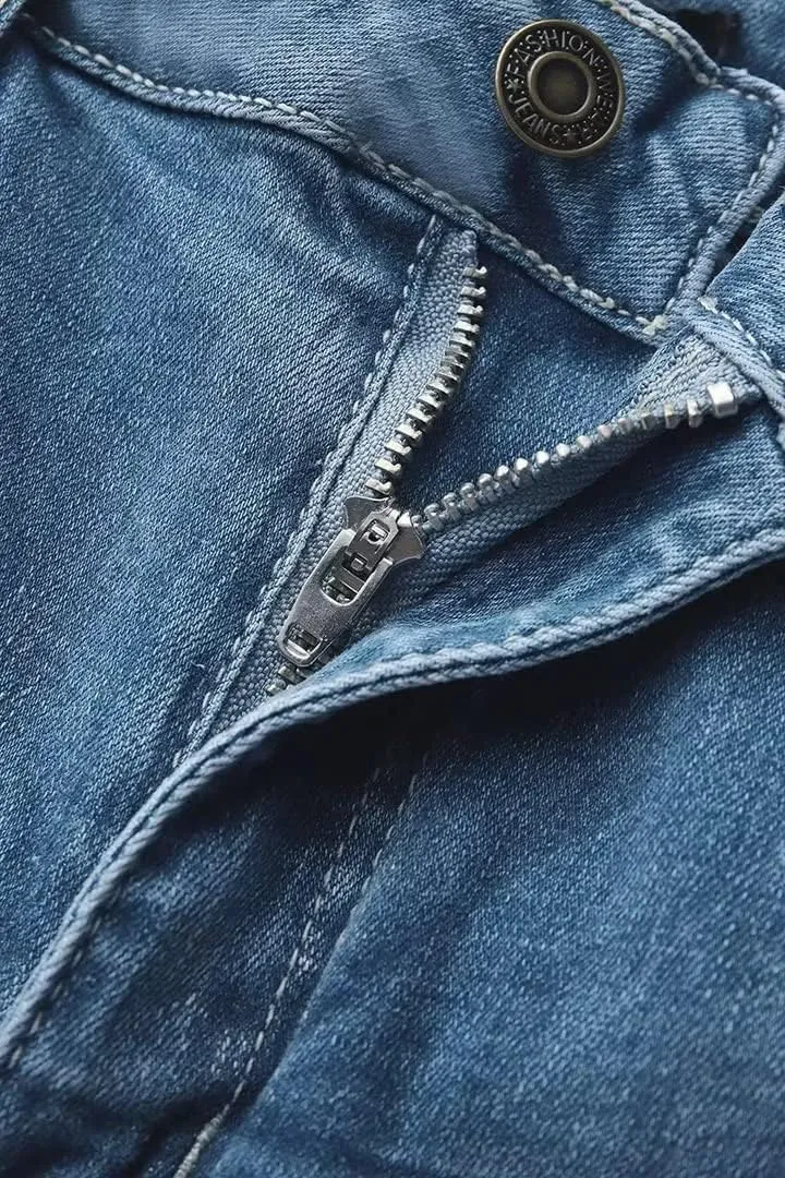 Flamingals Bootcut Jeans for Women Low Waisted Stretchy Skinny Jeans Ripped Distressed Wash Vintage Trendy Denim Jeans