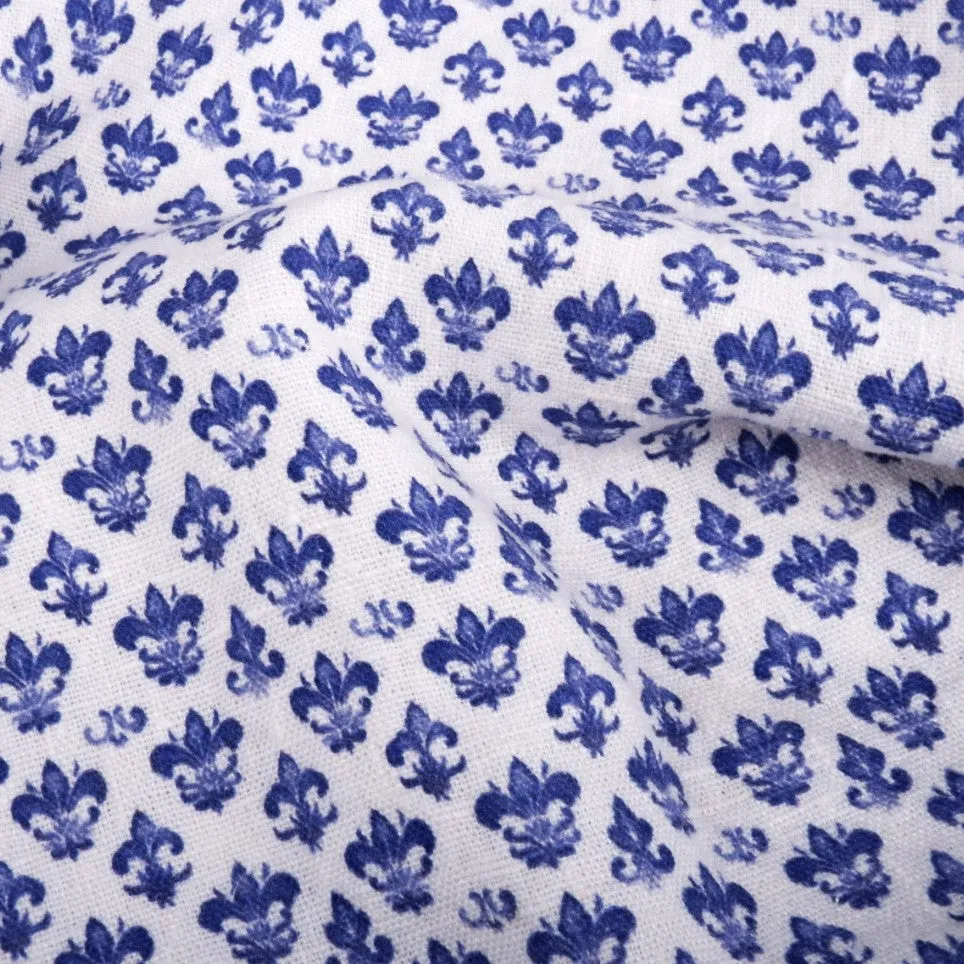 Fleur de lis - Printed linen fabric - LL360P