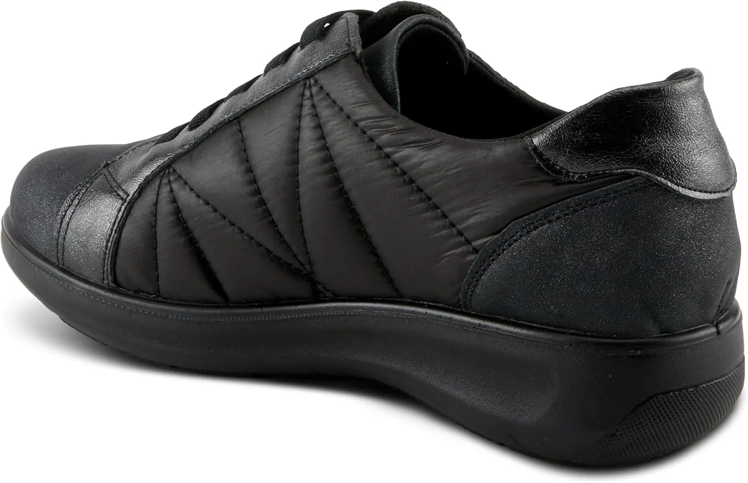 Flexus Women's ESPITIA Fashion Sneakers with Elastic Laces, Metallic Accents, and Comfortable Fit