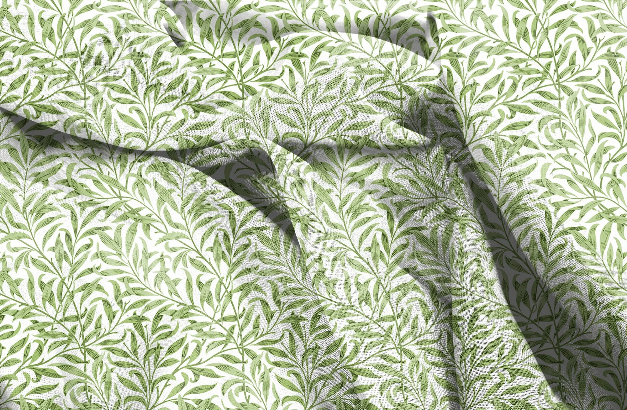 Floral linen fabric  William Morris willow bough WM209A
