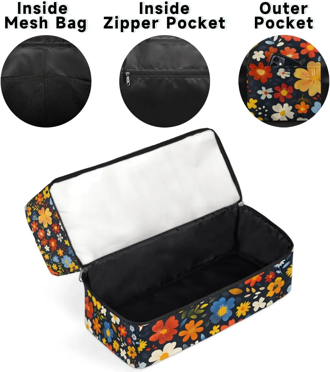 Flowers Meadow Travel Duffel Bag Dry Wet Separated Sports Tote Travel Duffle Bag Gym Workout Bag Women Travel Duffel Bag for Women, Travel, Gym, Work