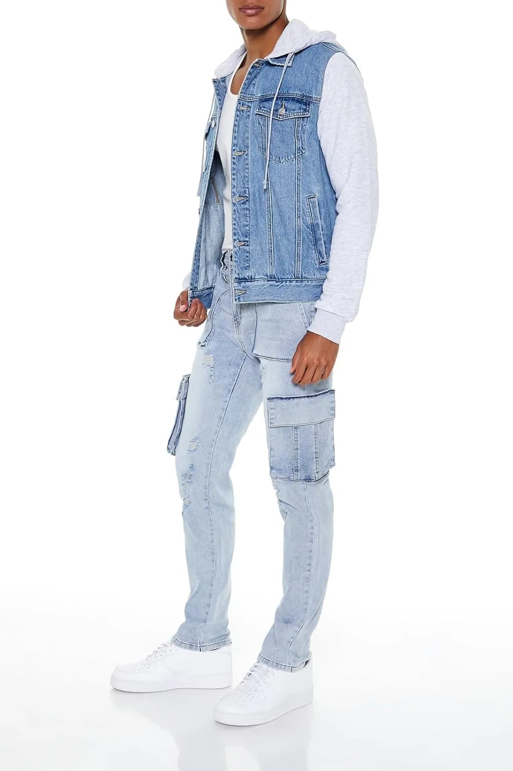 Forever 21 Men's Removable Cargo Pocket Jeans