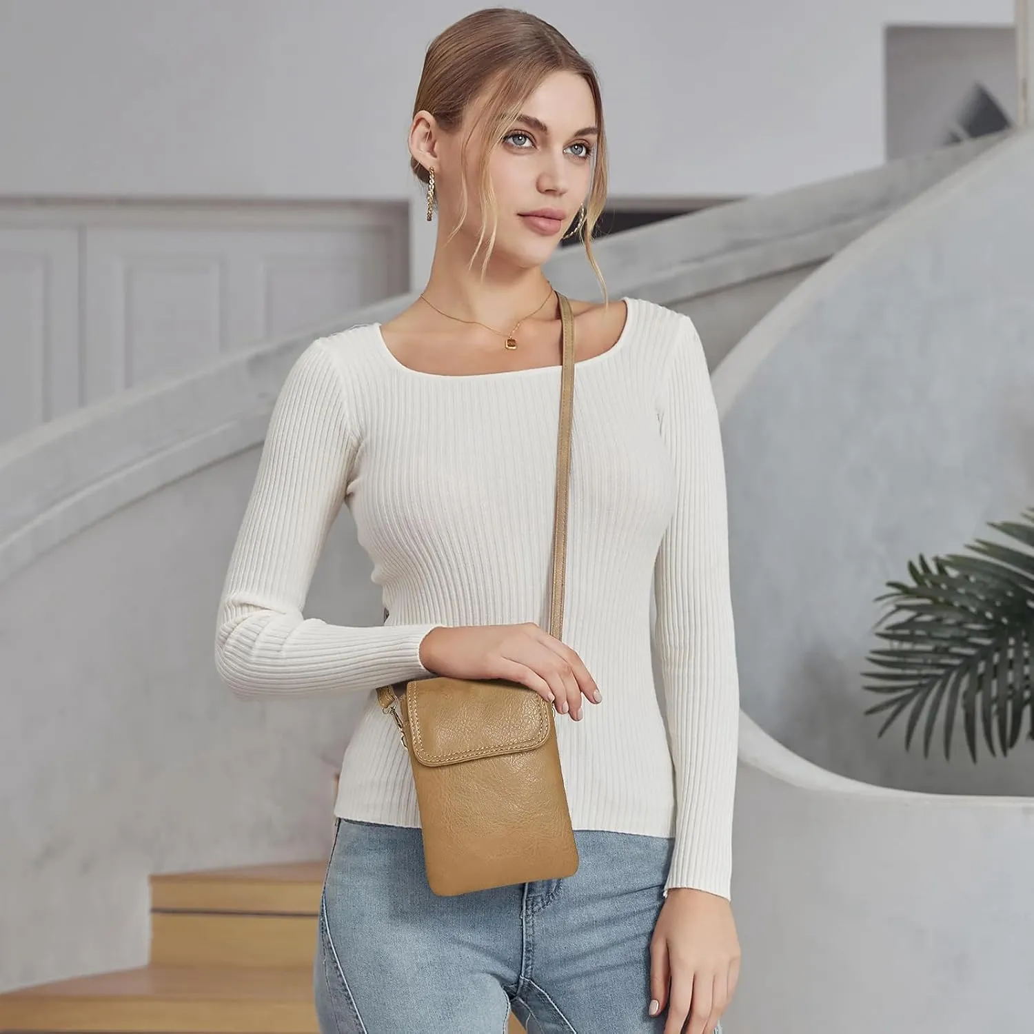 FOXLOVER Small Crossbody Bags for Women Designer Cell Phone Bag Wallet Purses Adjustable Strap