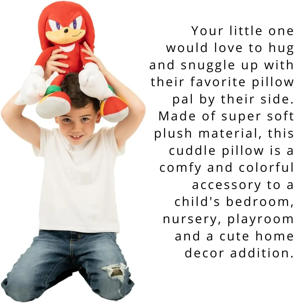 Franco Kids Bedding Super Soft Plush Sonic Anime Cuddle Pillow Buddy, One Size, Knuckles The Echidna