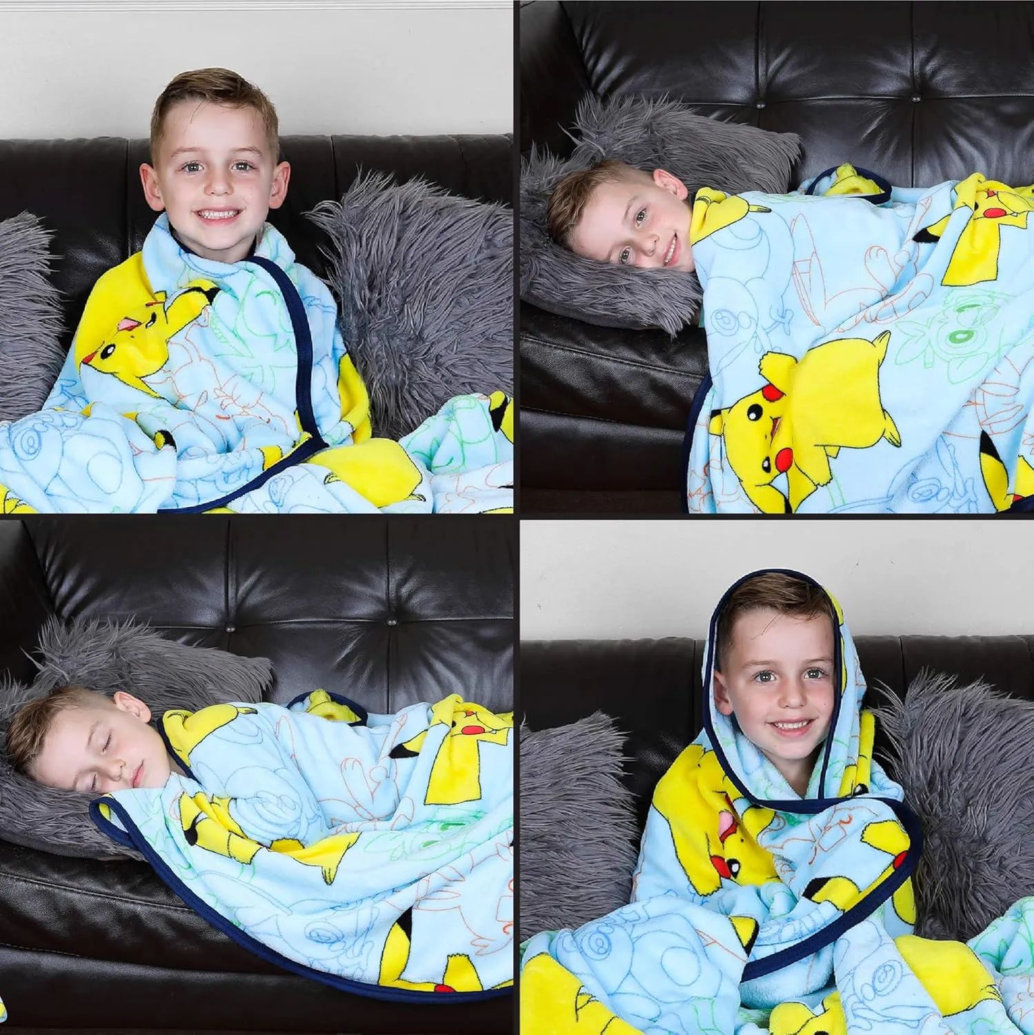 Franco Kids Bedding Super Soft Plush Throw Blanket, 62 in x 90 in, Pokemon
