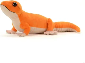 FRANKIEZHOU Realistic Fat-Tailed Gecko Stuffed Animal - Orange, 15.75" Lizard for Boys, Soft for Kids, Home Decor, Hugging Toy
