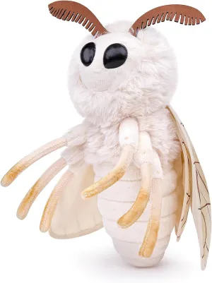 FRANKIEZHOU Silk Moth Stuffed Animal-White11.8",Moth Baby Plush Toy, Soft Toy,Girl Toys,Gifts for Kids,Home Decor,Hugging Toy