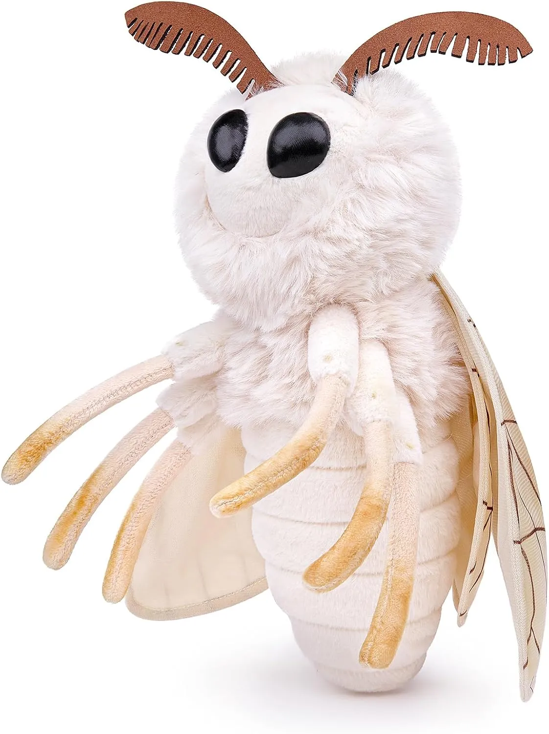 FRANKIEZHOU Silk Moth Stuffed Animal-White11.8",Moth Baby Plush Toy, Soft Toy,Girl Toys,Gifts for Kids,Home Decor,Hugging Toy
