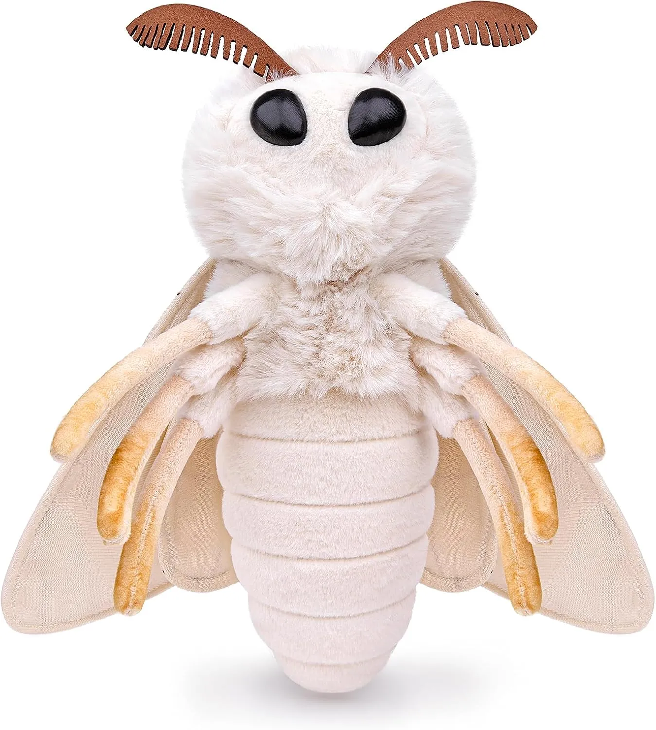 FRANKIEZHOU Silk Moth Stuffed Animal-White11.8",Moth Baby Plush Toy, Soft Toy,Girl Toys,Gifts for Kids,Home Decor,Hugging Toy
