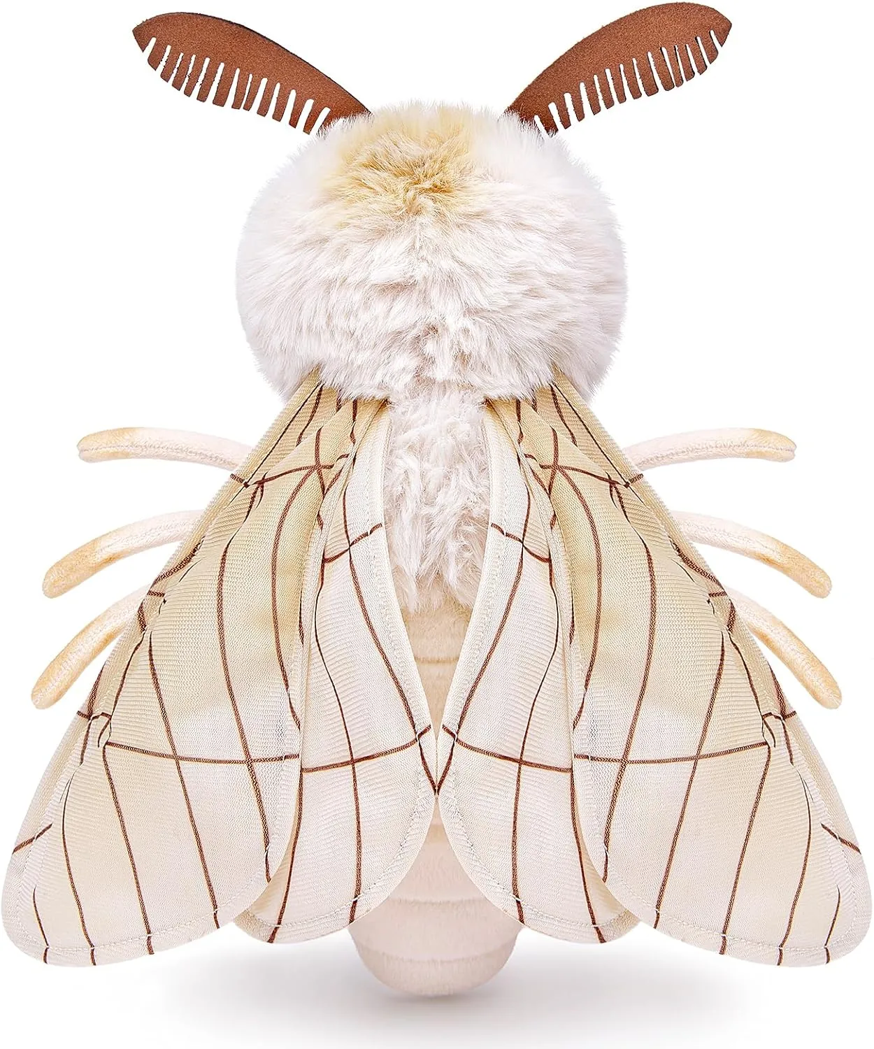 FRANKIEZHOU Silk Moth Stuffed Animal-White11.8",Moth Baby Plush Toy, Soft Toy,Girl Toys,Gifts for Kids,Home Decor,Hugging Toy