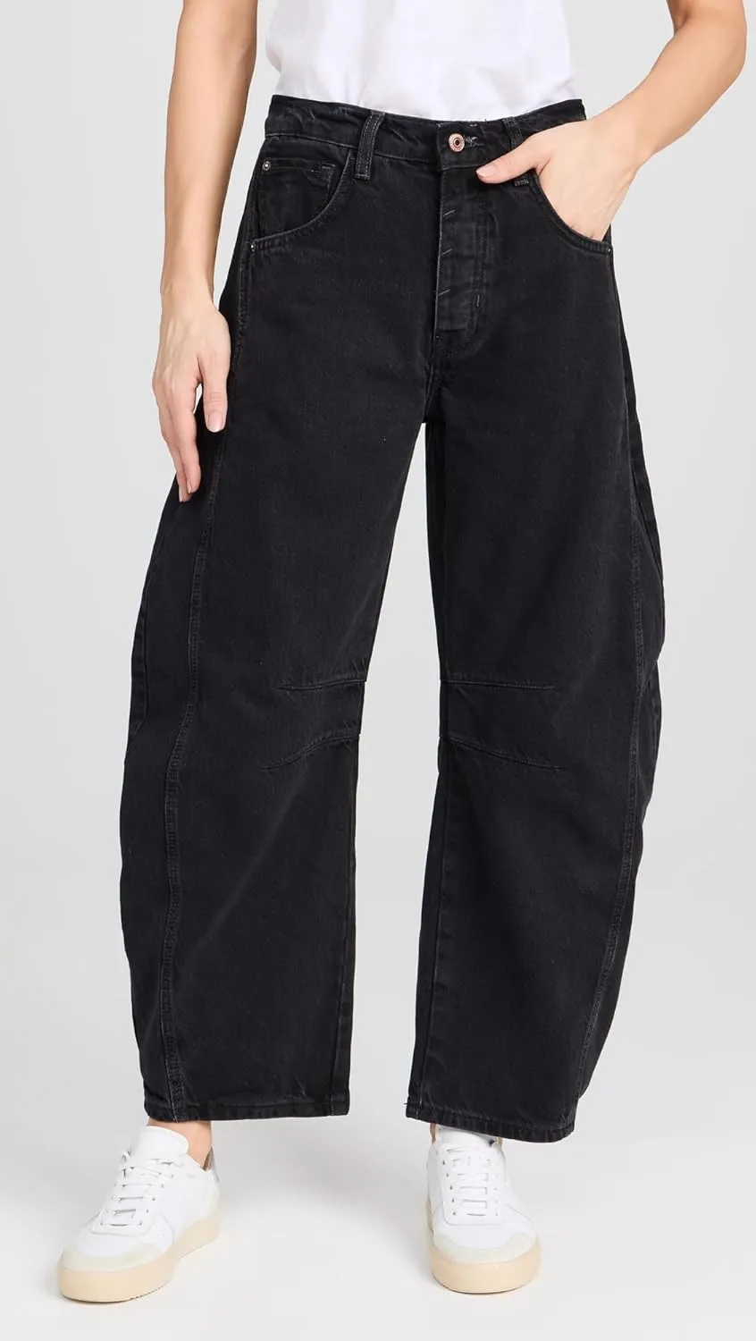 Free People Women's We The Free Good Luck Mid-Rise Barrel Jeans