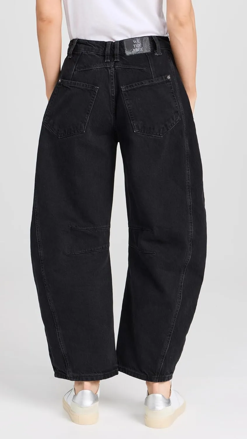 Free People Women's We The Free Good Luck Mid-Rise Barrel Jeans