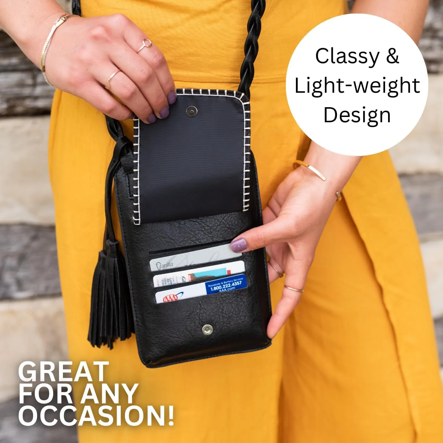 Free Spirit Touchscreen Purse Lightweight Smartphone Purse with 4 Credit Card Slots, Midnight Ride
