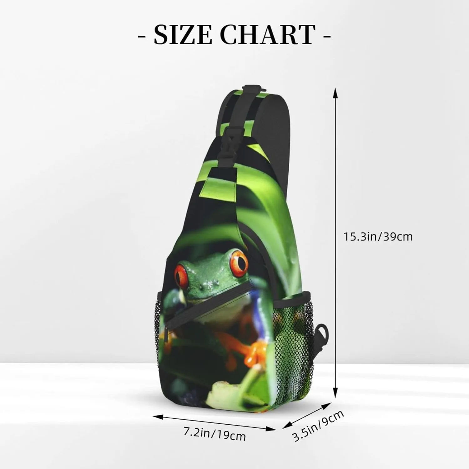 Frog Sling Bag Cute Crossbody Chest Daypack Casual Backpack Animal Shoulder Bag For Travel Picnic