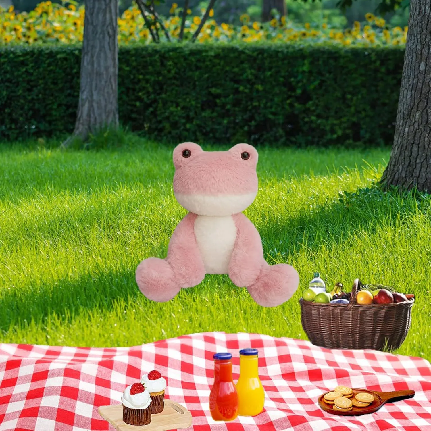 Frog Stuffed Animal, Pink Frog Plush Toy, Soft Cuddly Plushie Hugger Toy for Boys Girls, Gifts for Kids or Girlfriend, 12 Inches