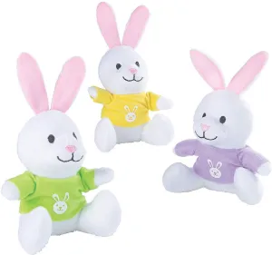Fun Express Easter Plush Bunny with T-Shirts - Toys - 12 Pieces