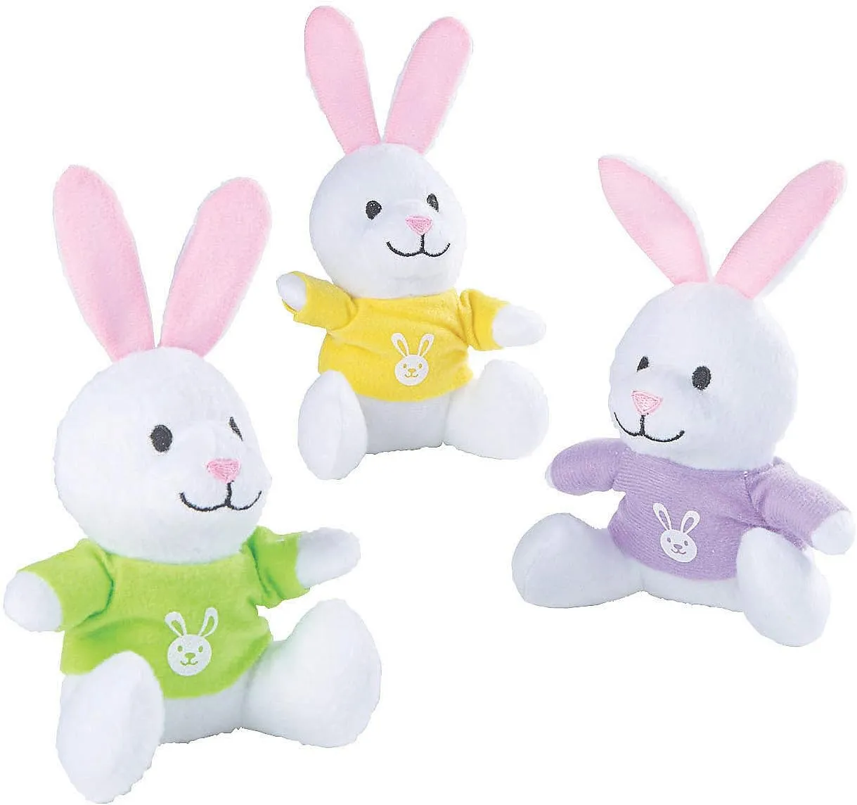 Fun Express Easter Plush Bunny with T-Shirts - Toys - 12 Pieces