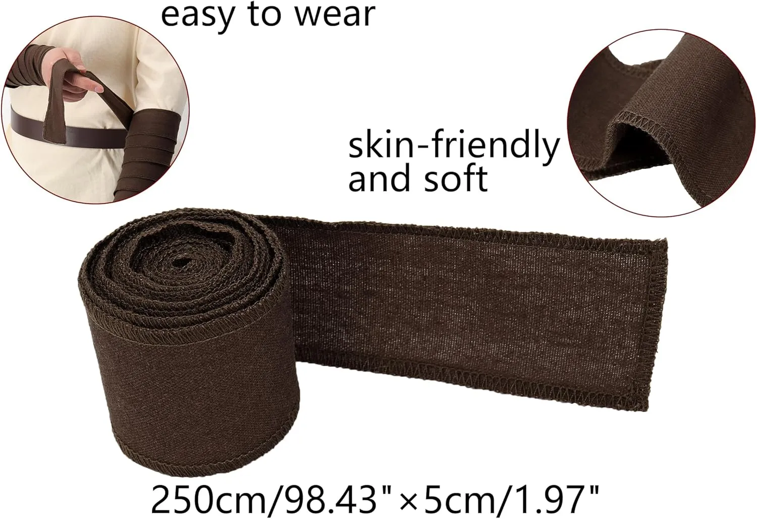 FURPHI Renaissance Arm Wraps Medieval Linen Bracers Vintage Arm Guards Halloween Costume Accessories