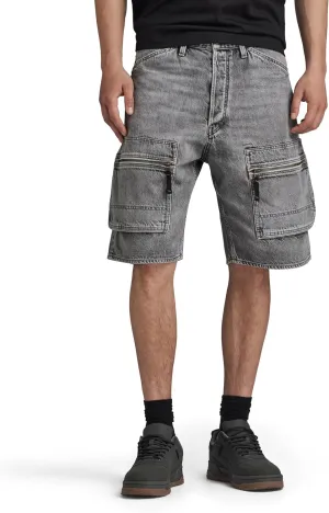 G-STAR RAW Men's Denim Cargo Loose Shorts, Faded Grey Neblina D24442-d537-g324, 30