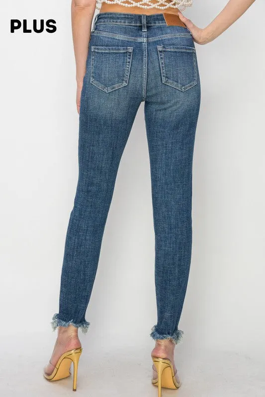 Gabriela Plus High Rise Cross Hatch Fabric Skinny Jeans