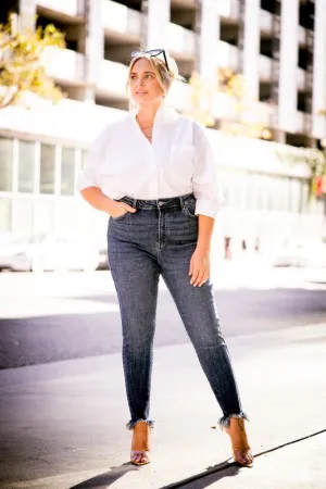 Gabriela Plus High Rise Cross Hatch Fabric Skinny Jeans
