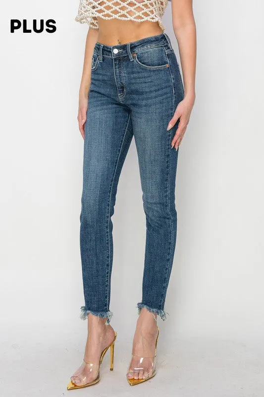 Gabriela Plus High Rise Cross Hatch Fabric Skinny Jeans