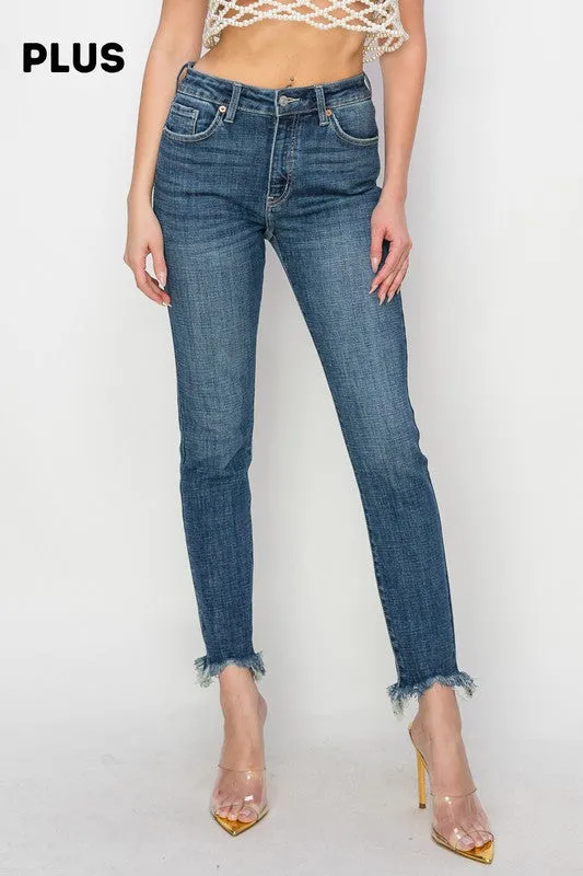 Gabriela Plus High Rise Cross Hatch Fabric Skinny Jeans